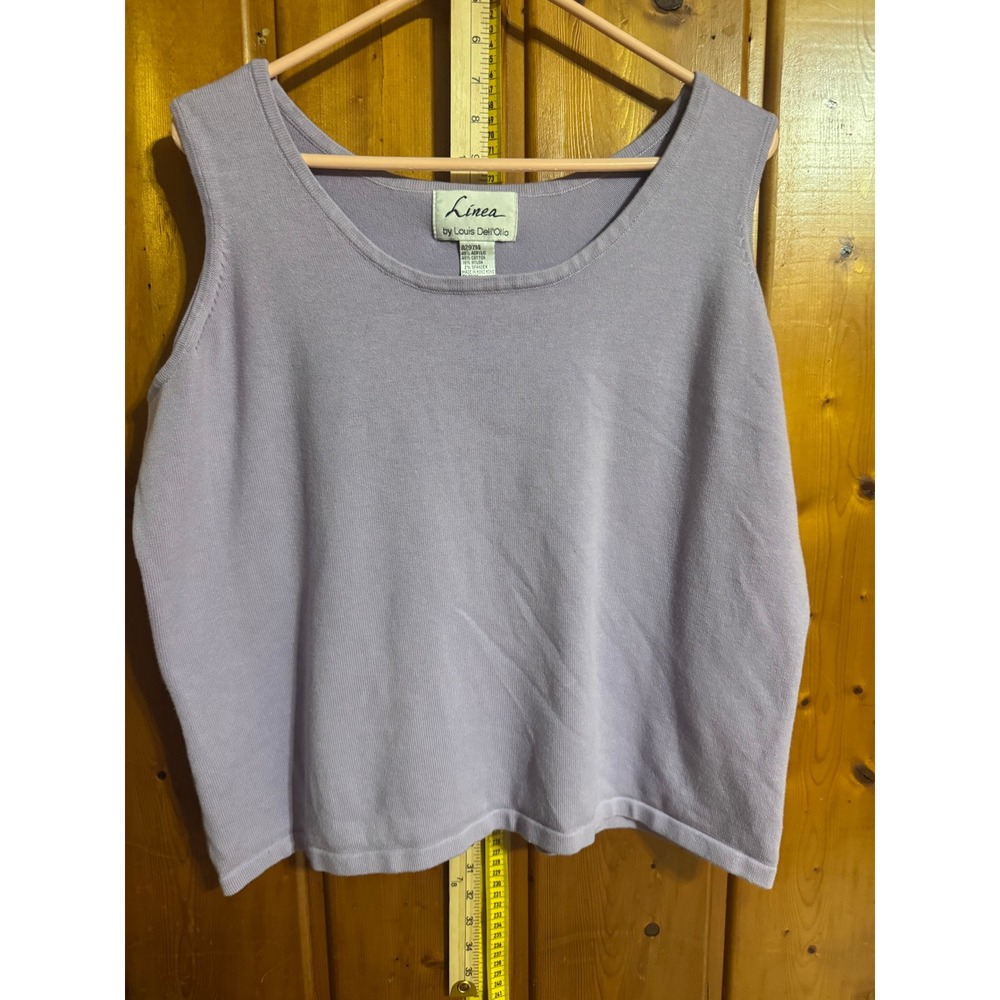 Linea by Louis Dell Olio Lavender Purple Knit Shell Tank Top 1X A29714